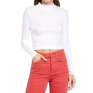 BP. Mock Neck Crop Knit Top - M